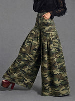 Casual Camouflage Wide-leg Jeans